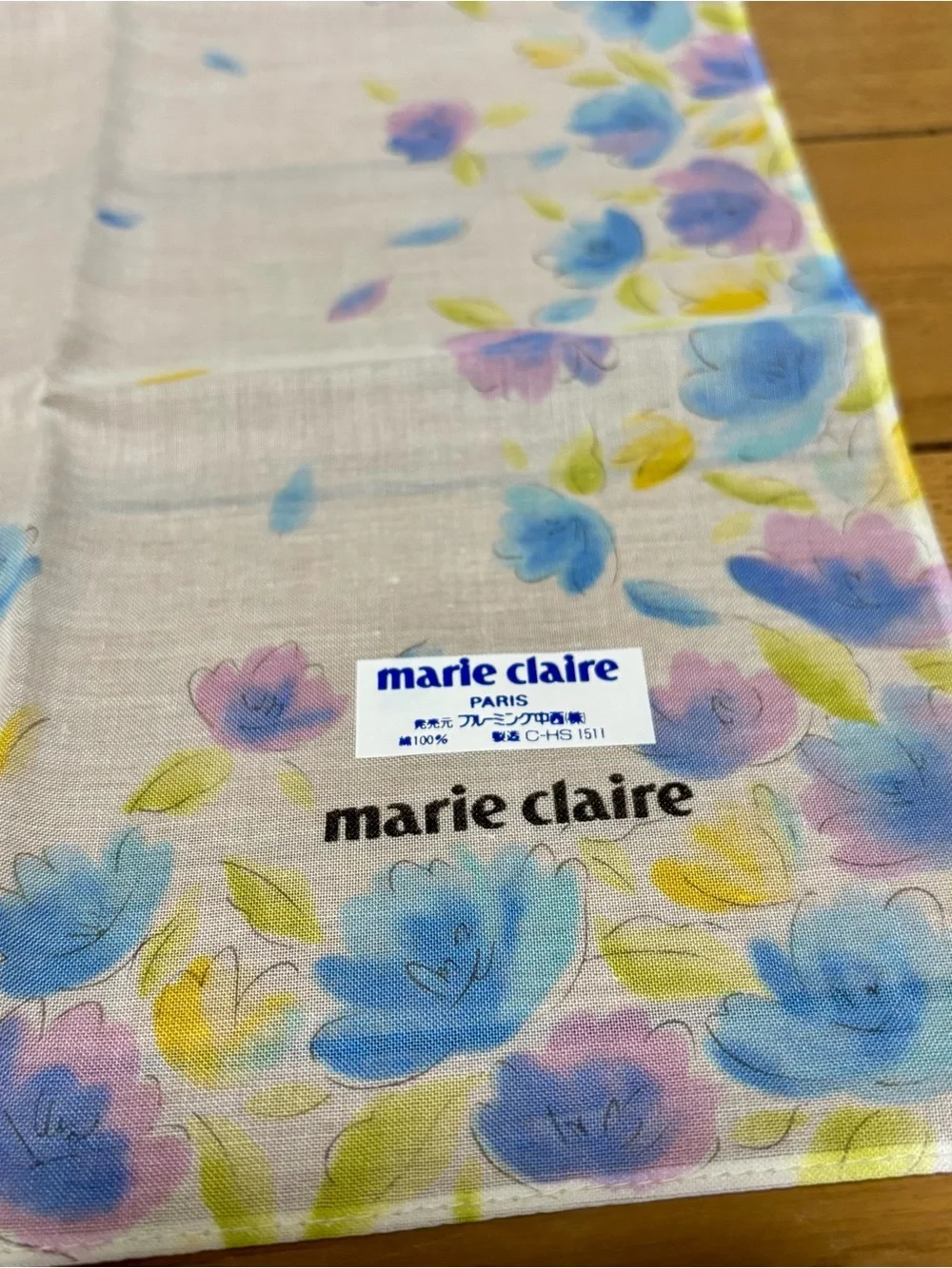 Marie Claire Floral Cotton Multicolor Handkerchief/Bandana/Scarf size 44cm 17.5”